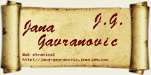 Jana Gavranović vizit kartica